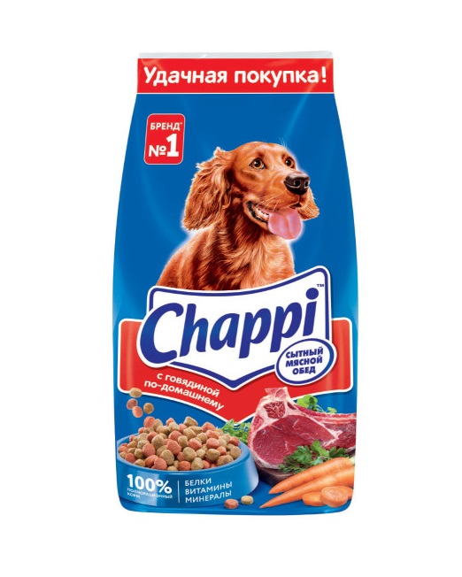 Сухой корм для собак Chappi «Сытный мясной обед. С говядиной по-домашнему», 15 кг