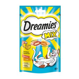 Лакомство Dreamies MIX для взрослых кошек, с лососем и сыром, 60 г