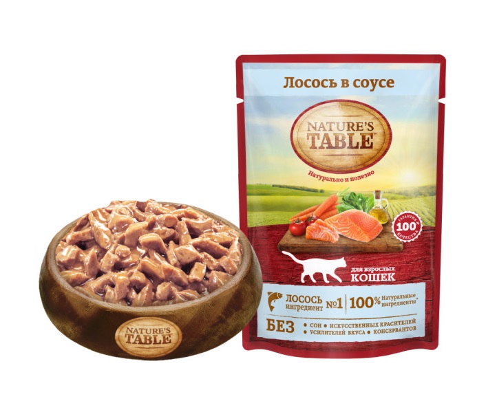 Влажный корм для кошек Nature’s Table Лосось в соусе, 85 г