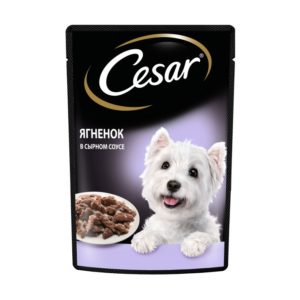 Влажный корм Cesar для взрослых собак, с ягненком в сырном соусе, 85 г