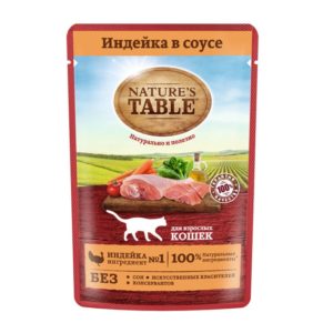Влажный корм для кошек Nature’s Table Индейка в соусе, 85 г