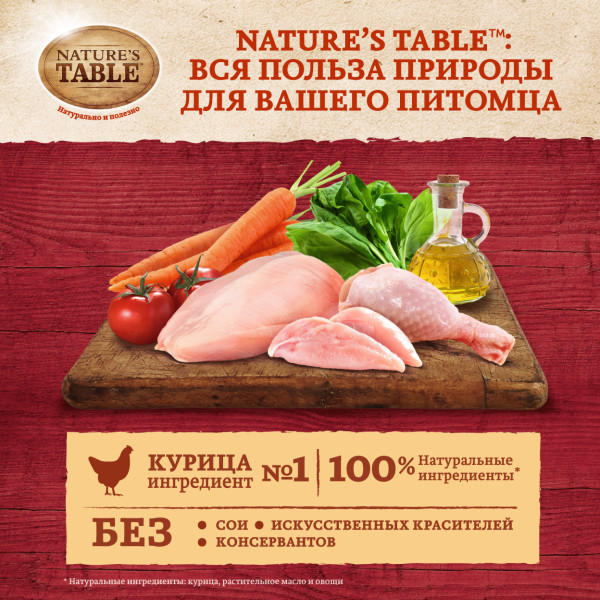 Влажный корм для кошек Nature’s Table Курица в соусе, 85 г