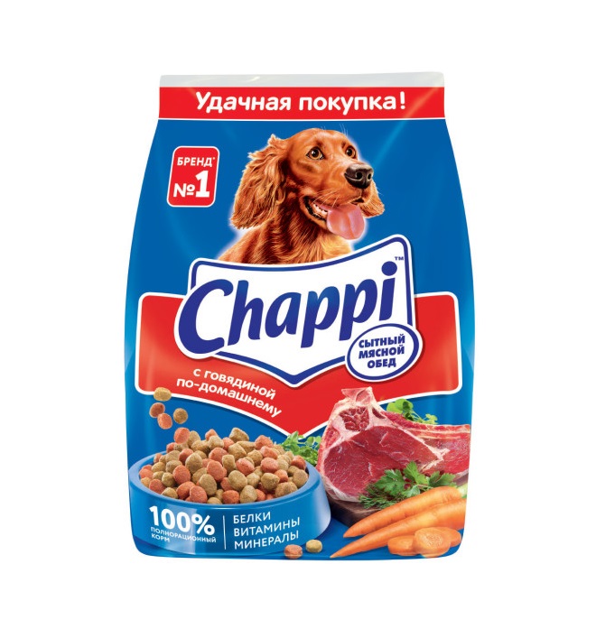 Сухой корм для собак Chappi «Сытный мясной обед. С говядиной по-домашнему» 600 г