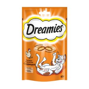 Лакомство для кошек Dreamies подушечки с курицей, 60 г
