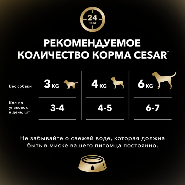 Влажный корм Cesar для взрослых собак, с ягненком в сырном соусе, 85 г