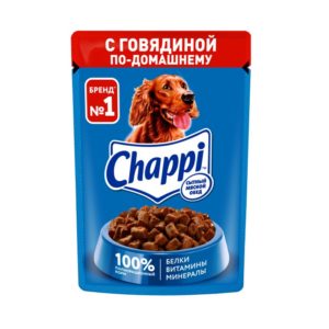 Влажный корм для собак Chappi «Сытный мясной обед. С говядиной по-домашнему», 85 г