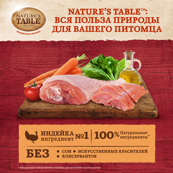 Влажный корм для кошек Nature’s Table Индейка в соусе, 85 г