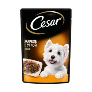 Влажный корм Cesar для взрослых собак, жаркое с уткой в желе, 85 г