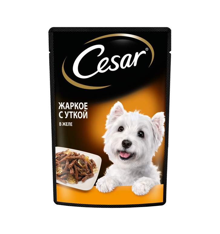 Влажный корм Cesar для взрослых собак, жаркое с уткой в желе, 85 г
