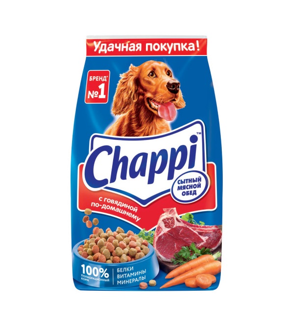 Сухой корм для собак Chappi «Сытный мясной обед. С говядиной по-домашнему», 2.5 кг