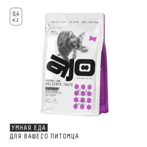 Сухой корм для привередливых кошек и котят AJO Cat Delicate Taste с индейкой, 400 г
