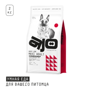 Сухой корм для взрослых собак крупных пород AJO Dog Maxi Adult с олениной, индейкой и гречкой, 2 кг