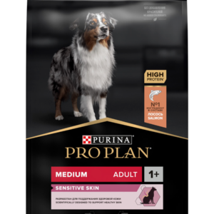 Корм для взросл собак PRO PLAN DOG средн пород Чувствит кожа Лосось Рис 7 кг 1*1